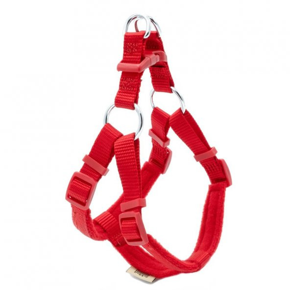 Doggie Polar Dokumadan El Yapımı Ronin Model Köpek Göğüs Tasması XS-1,5x35-45cm Kırmızı ürün görseli 1