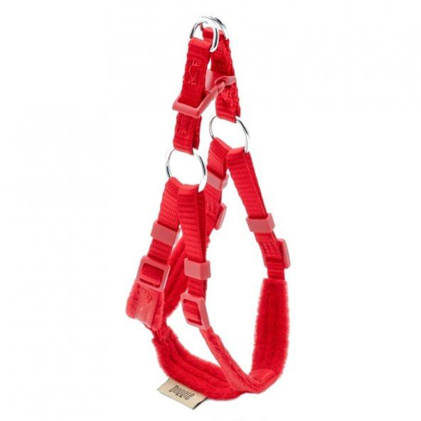 Doggie Polar Dokumadan El Yapımı Ronin Model Köpek Göğüs Tasması XXS-1x30-35cm Kırmızı ürün görseli 1
