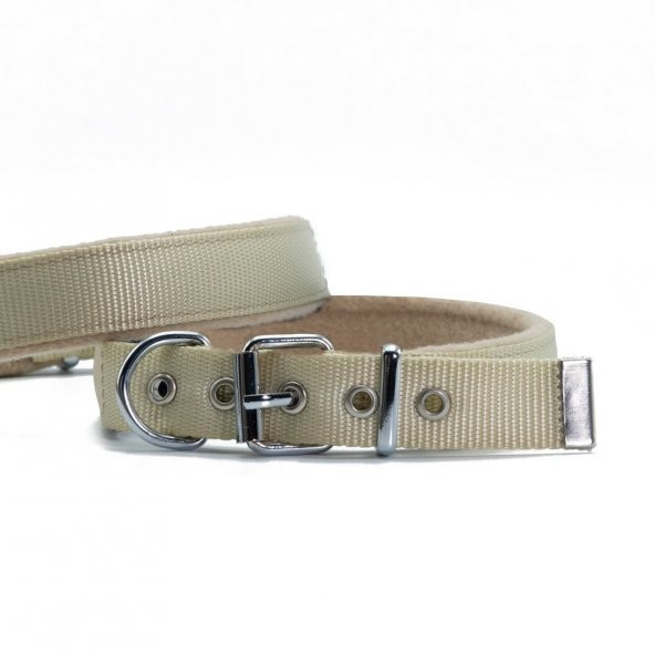 Doggie Polar Dokumadan El Yapımı Köpek Boyun Tasması 2,5x37-45cm K.Haki/ ürün görseli 1