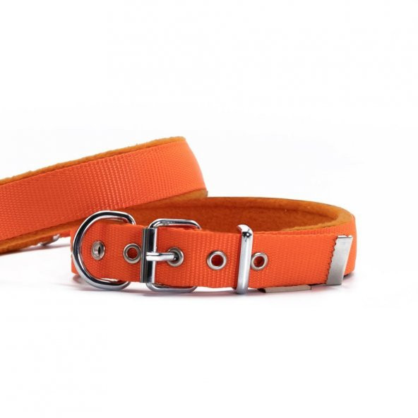 Doggie Polar Dokumadan El Yapımı Köpek Boyun Tasması 2,5x37-45cm Turuncu ürün görseli 1