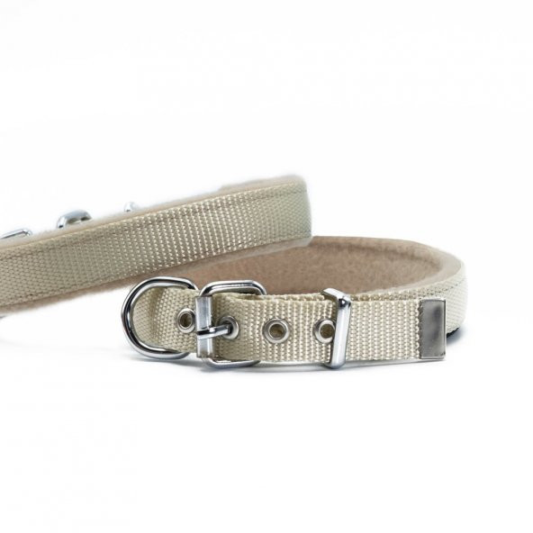 Doggie Polar Dokumadan El Yapımı Köpek Boyun Tasması 2x35-40cm K.Haki/ ürün görseli 1