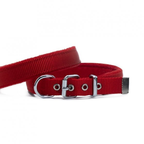 Doggie Polar Dokumadan El Yapımı Köpek Boyun Tasması 2x35-40cm Kırmızı ürün görseli 1