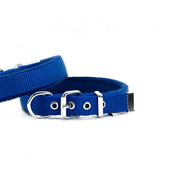 Doggie Polar Dokumadan El Yapımı Köpek Boyun Tasması 2x30-35cm Royal Mavi ürün görseli 1