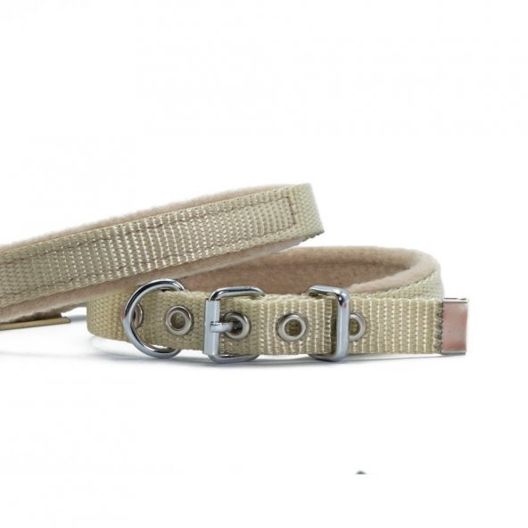 Doggie Polar Dokumadan El Yapımı Köpek Boyun Tasması 1,5x25-30cm K.Haki ürün görseli 1