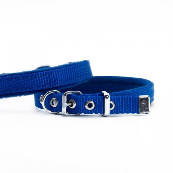 Doggie Polar Dokumadan El Yapımı Köpek Boyun Tasması 1,5x20-25cm Royal Mavi ürün görseli 1