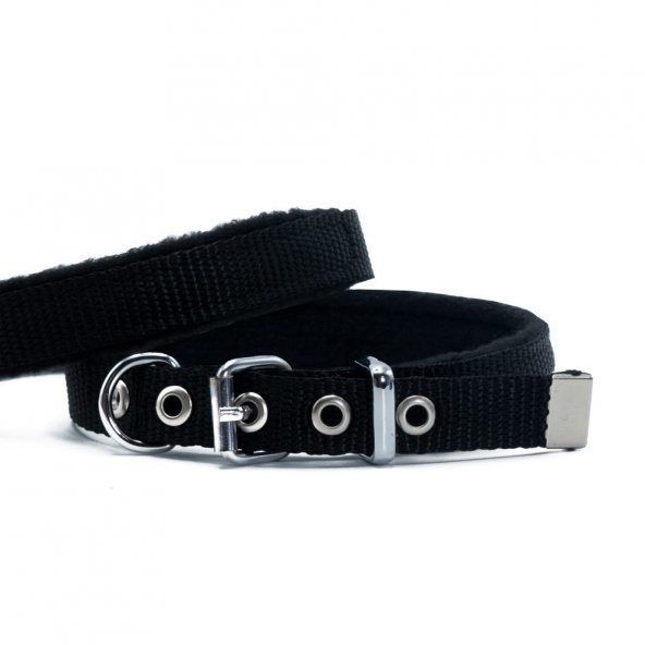 Doggie Polar Dokumadan El Yapımı Köpek Boyun Tasması 1,5x20-25cm Siyah ürün görseli 1