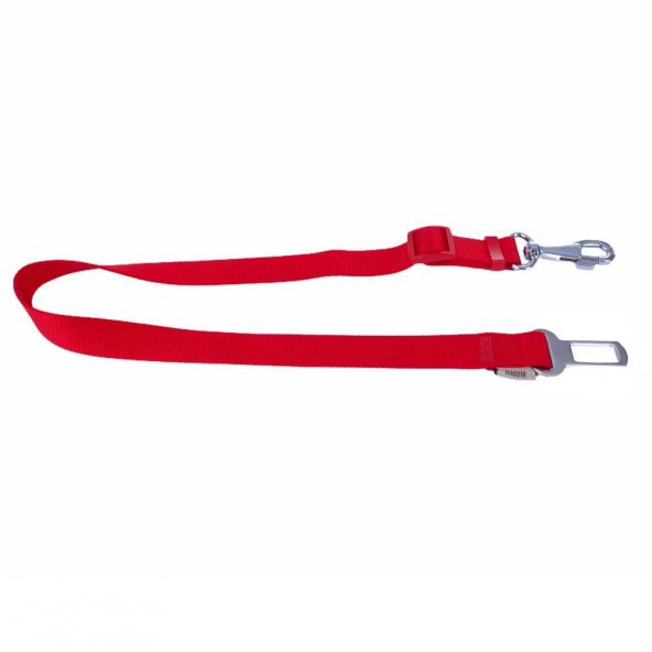 Doggie Dokumadan El Yapımı Köpek İçin Emniyet Kemerli Bağlantı Aparatı 2,5x50-80cm Kırmızı ürün görseli 1