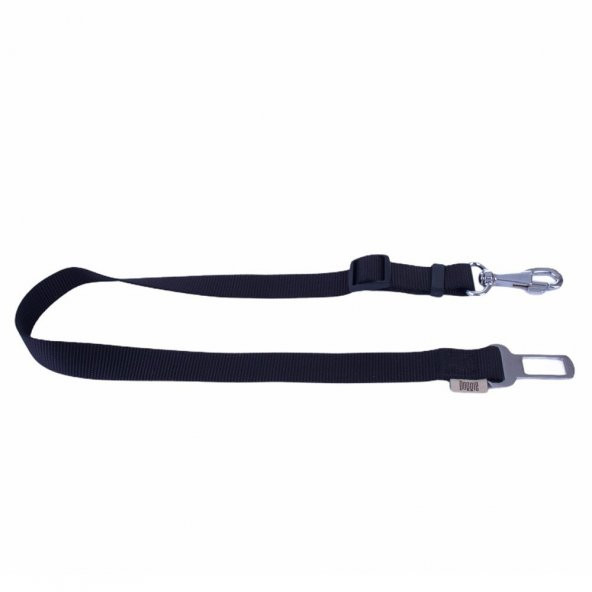 Doggie Dokumadan El Yapımı Köpek İçin Emniyet Kemerli Bağlantı Aparatı 2,5x50-80cm Siyah ürün görseli 1