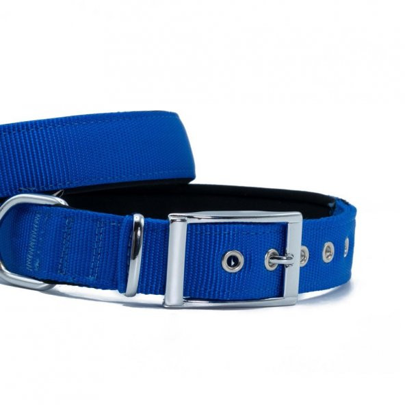 Doggie Elit Dokumadan El Yapımı Köpek Boyun Tasması 3x47-55cm Royal Mavi ürün görseli 1