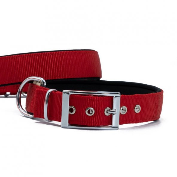 Doggie Elit Dokumadan El Yapımı Köpek Boyun Tasması 3x42-50cm Kırmızı ürün görseli 1