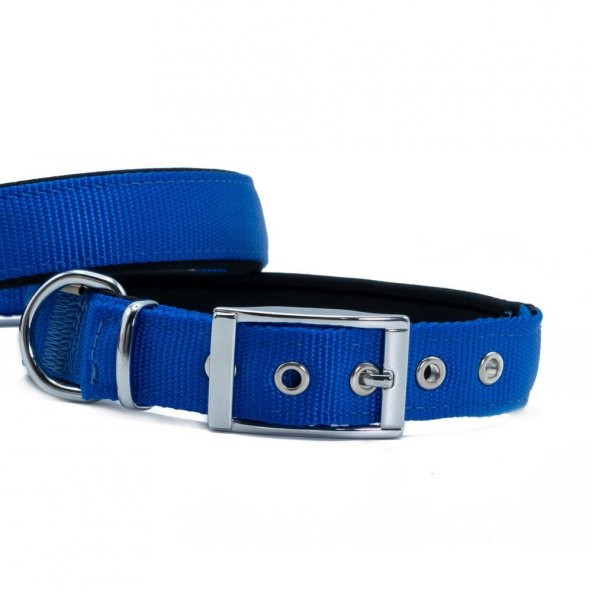 Doggie Elit Dokumadan El Yapımı Köpek Boyun Tasması 2,5x42-50cm Royal Mavi ürün görseli 1