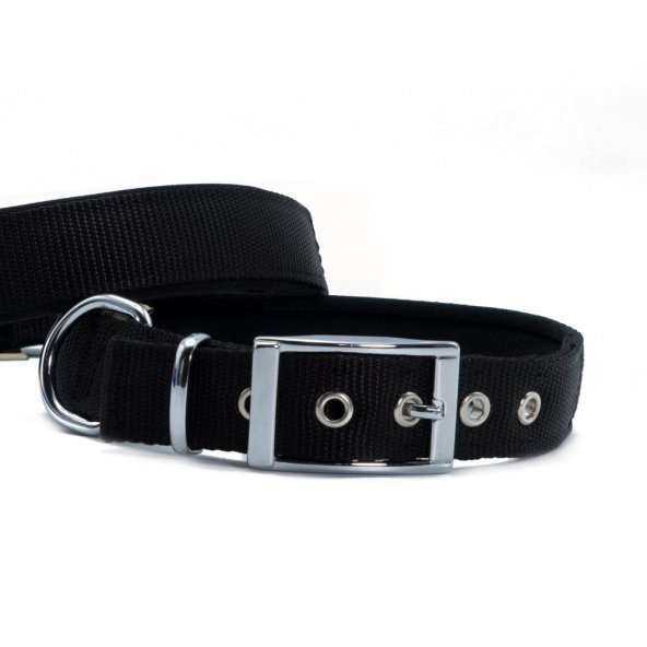 Doggie Elit Dokumadan El Yapımı Köpek Boyun Tasması 2,5x37-45cm Siyah ürün görseli 1