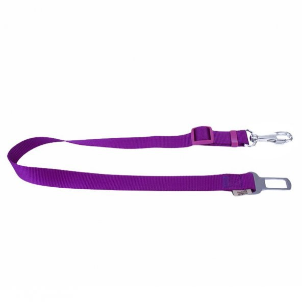 Doggie Dokumadan El Yapımı Köpek İçin Emniyet Kemerli Bağlantı Aparatı 2,5x50-80cm Mor ürün görseli 1