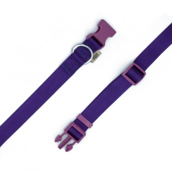 Doggie Ayarlanabilir Özellikli Dokumadan El Yapımı Köpek Boyun Tasması 2,5x40-50cm Mor ürün görseli 1