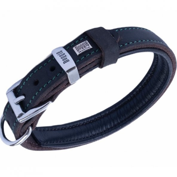 Doggie Yağlı Gerçek Deriden El Yapımı Köpek Boyun Tasması 2x35-40cm Yağ Yeşili/ ürün görseli 1