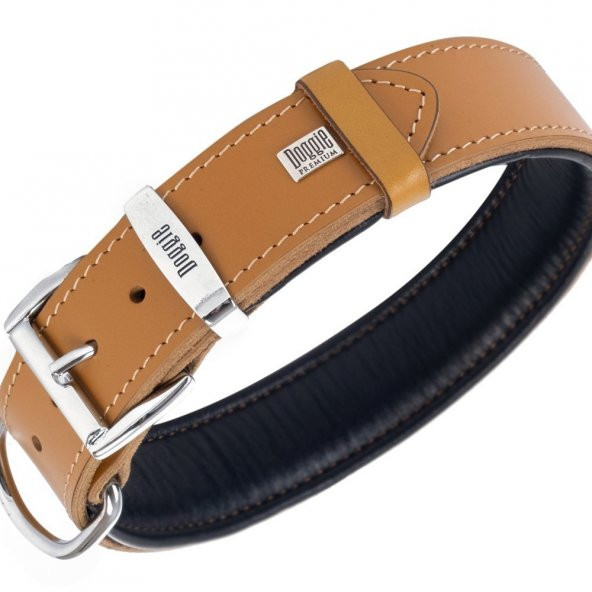Doggie Fırstclass Gerçek Deriden El Yapımı Köpek Boyun Tasması 4x47-55cm Camel ürün görseli 1