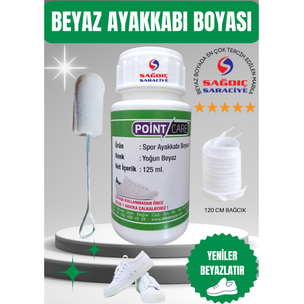 Point Care Beyaz Deri Spor Ayakkabı Boyası 909023 ürün görseli 1