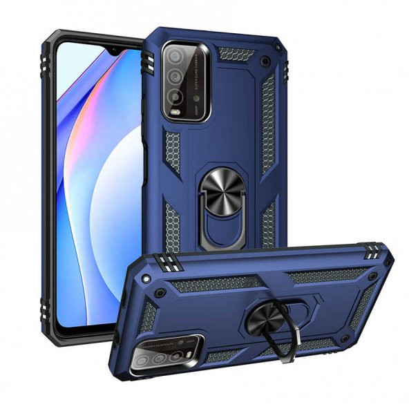 Xiaomi Redmi Note 9 4G Kılıf Yüzüklü Standlı Manyetikli Armor Zırh ürün görseli 1