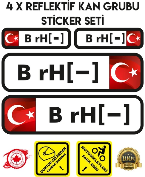 TR B rH - Reflektif Kan Grubu Seti Sticker Çınar Extreme ürün görseli 1