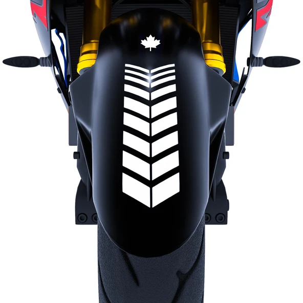 2 Adet Sport Motosiklet Çamurluk Süt Beyaz Kask Sticker Çınar Extreme ürün görseli 1