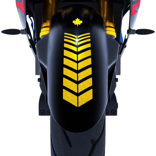 2 Adet Sport Motosiklet Çamurluk Reflektif Sarı Kask Sticker Çınar Extreme ürün görseli 1