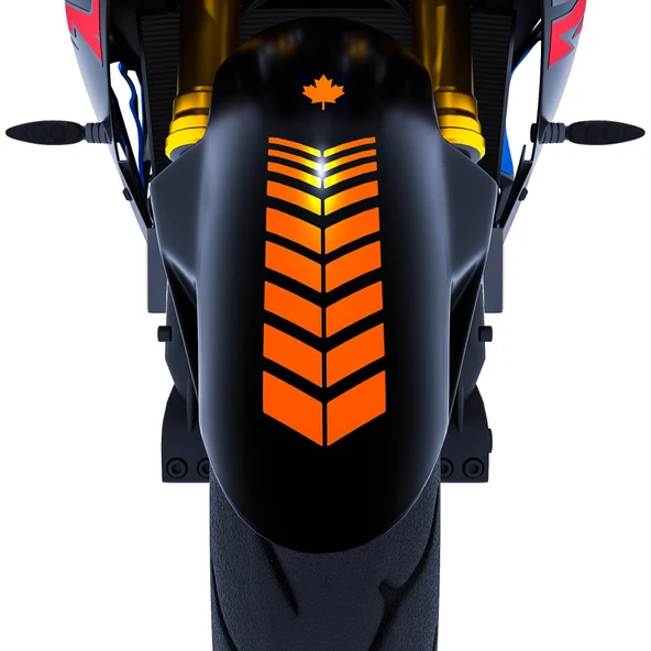 2 Adet Sport Motosiklet Çamurluk Floresan Turuncu Kask Sticker Çınar Extreme ürün görseli 1