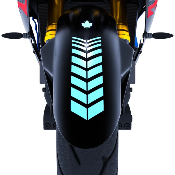2 Adet Sport Motosiklet Çamurluk Nane Yeşili Kask Sticker Çınar Extreme ürün görseli 1