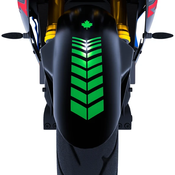 2 Adet Sport Motosiklet Çamurluk Orman Yeşili Kask Sticker Çınar Extreme ürün görseli 1
