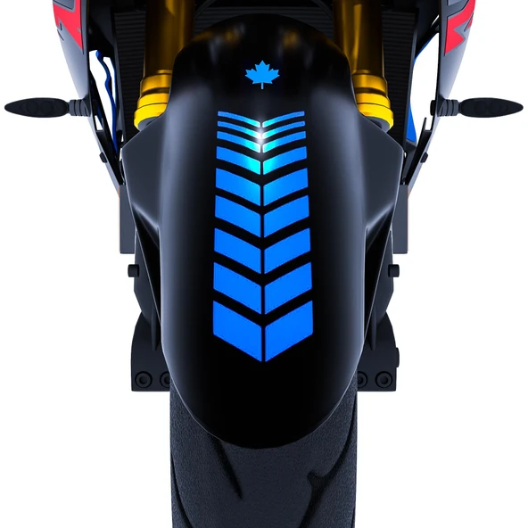 2 Adet Sport Motosiklet Çamurluk Azur Mavi Kask Sticker Çınar Extreme ürün görseli 1