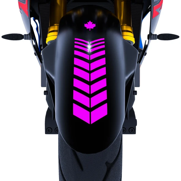 2 Adet Sport Motosiklet Çamurluk Gül Pembesi Kask Sticker Çınar Extreme ürün görseli 1