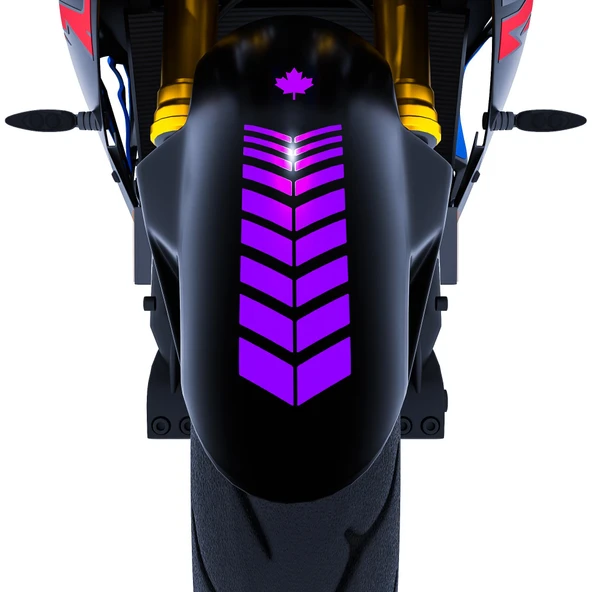 2 Adet Sport Motosiklet Çamurluk Patlıcan Moru Kask Sticker Çınar Extreme ürün görseli 1