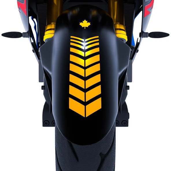 2 Adet Sport Motosiklet Çamurluk Taksi Sarısı Kask Sticker Çınar Extreme ürün görseli 1