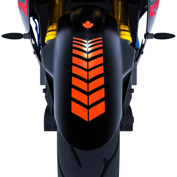 2 Adet Sport Motosiklet Çamurluk Alev Turuncusu Kask Sticker Çınar Extreme ürün görseli 1