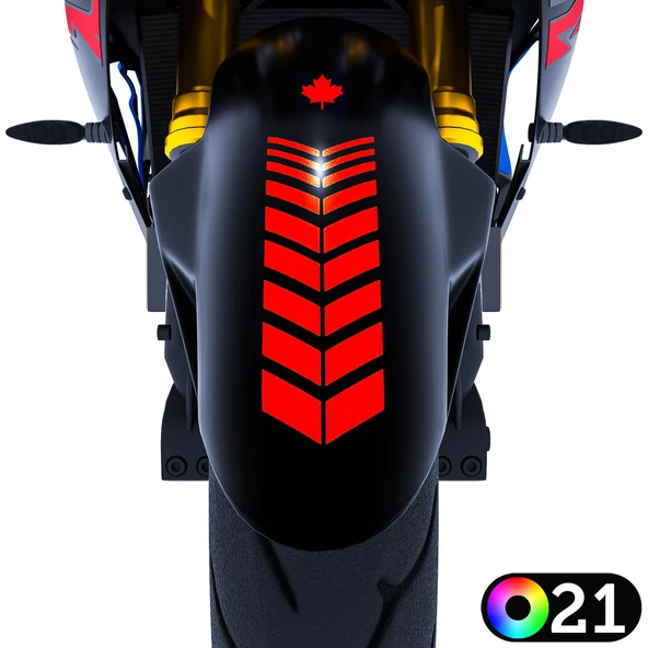 2 Adet Sport Tasarımlı Motosiklet Çamurluk Sticker Reflektif, Floresan, Parlak Düz, Özel Renkler Çınar Extreme ürün görseli 1