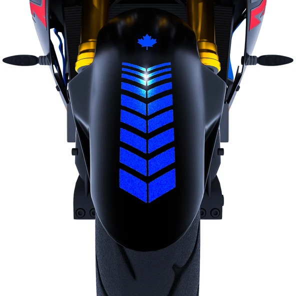 2 Adet Sport Motosiklet Çamurluk Reflektif Mavi Kask Sticker Çınar Extreme ürün görseli 1