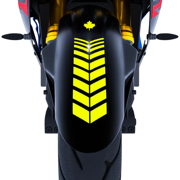 2 Adet Sport Motosiklet Çamurluk Floresan Sarı Kask Sticker Çınar Extreme ürün görseli 1