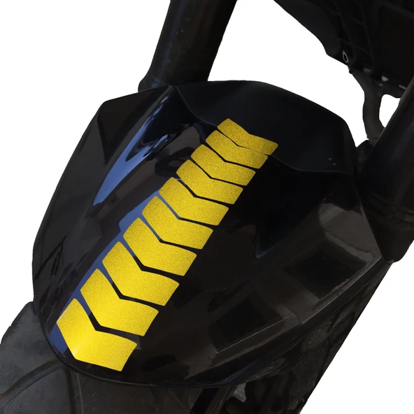 Ok Tasarımlı Reflektif Sarı Çamurluk Kask Sticker Çınar Extreme ürün görseli 1