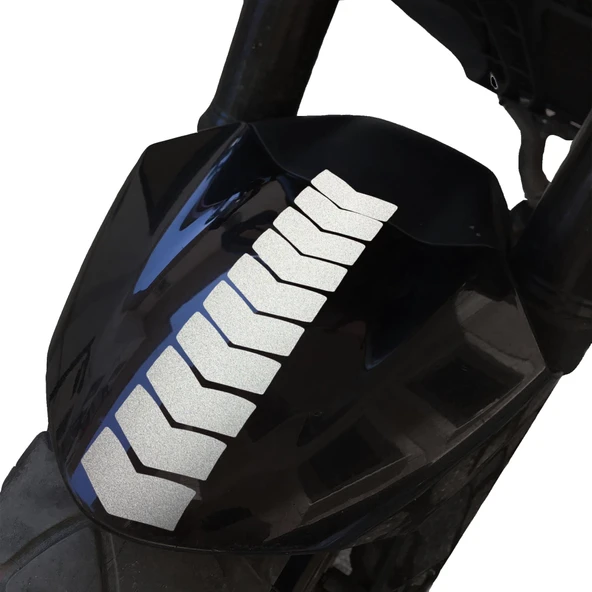 Ok Tasarımlı Reflektif Gri Çamurluk Kask Sticker Çınar Extreme ürün görseli 1