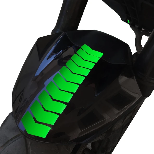 Ok Tasarımlı Floresan Yeşil Çamurluk Kask Sticker Çınar Extreme ürün görseli 1