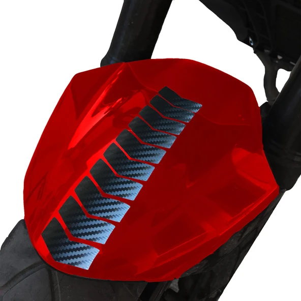 Ok Tasarımlı Siyah Karbon Fiber Dokulu Çamurluk Kask Sticker Çınar Extreme ürün görseli 1
