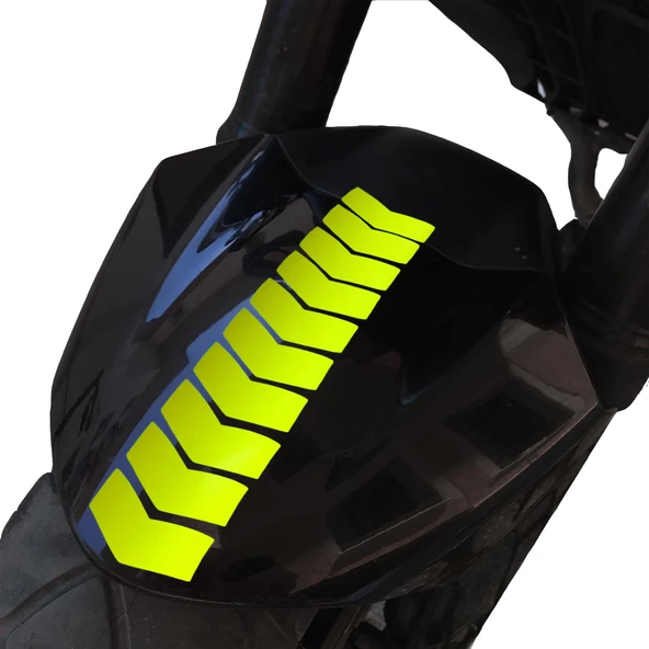 Ok Tasarımlı Floresan Sarı Çamurluk Kask Sticker Çınar Extreme ürün görseli 1