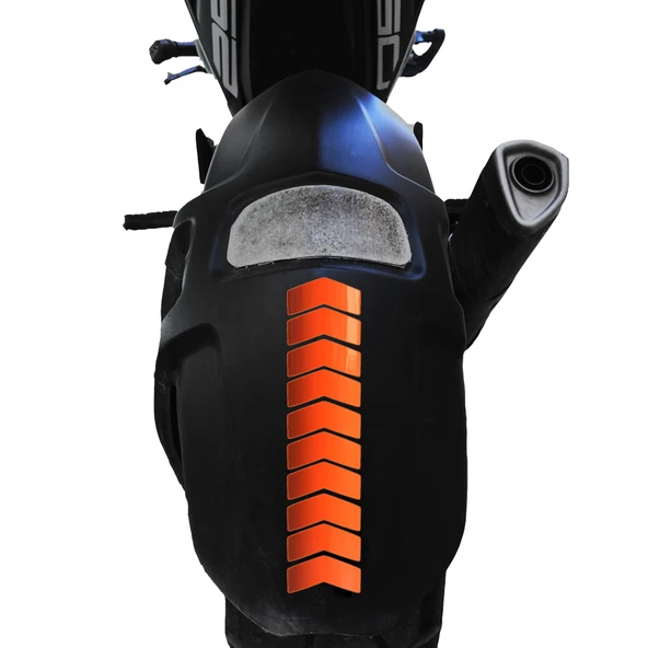 Ok Tasarımlı Alev Turuncusu Çamurluk Kask Sticker Çınar Extreme ürün görseli 1
