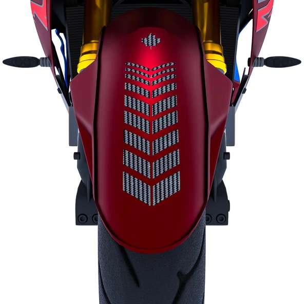 2 Adet Sport Motosiklet Çamurluk Siyah Karbon Fiber Dokulu Kask Sticker Çınar Extreme ürün görseli 1