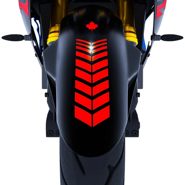 2 Adet Sport Motosiklet Çamurluk Bayrak Kırmızı Kask Sticker Çınar Extreme ürün görseli 1