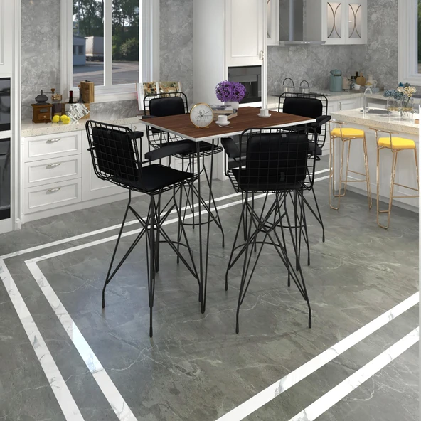 Knsz masa sandalye takımı hem105zengin cvzsyh 130*070 4 sandalye syhsyh kolçaklı sırt minderli ürün görseli 1