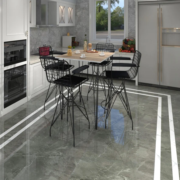 Knsz masa sandalye takımı hem105zengin crdsyh 080*080 4 sandalye syhsyh kolçaklı ürün görseli 1