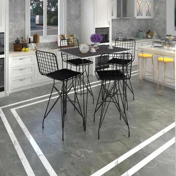 Knsz masa sandalye takımı hem105zengin grisyh 130*070 4 sandalye syhsyh ürün görseli 1