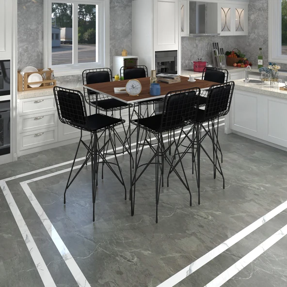 Knsz masa sandalye takımı hem105zengin cvzsyh 130*090 6 sandalye syhsyh sırt minderli ürün görseli 1