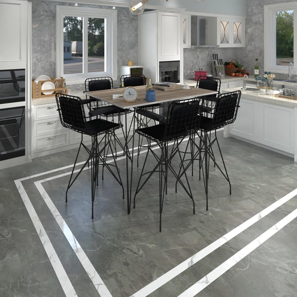 Knsz masa sandalye takımı hem105zengin crdsyh 130*090 6 sandalye syhsyh kolçaklı sırt minderli ürün görseli 1