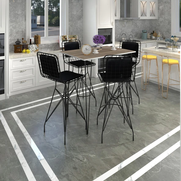 Knsz masa sandalye takımı hem105zengin crdsyh 100*070 4 sandalye syhsyh sırt minderli ürün görseli 1